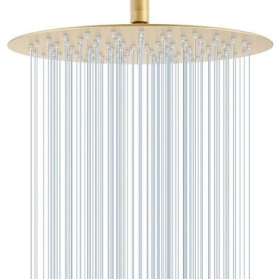 KINLIV 30CM Rund Regendusche Duschkopf Gold, 12 Zoll Wasserfall Duschkopf