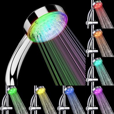 Jinyomfly LED Duschkopf mit Farbwechsel - 7 Farben, Wassersparend, Keine