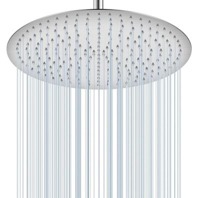 KINLIV 40CM Runder Regenduschkopf, Gebürstetes Nickel, 16 Zoll Wasserfall