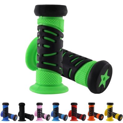 TOKSEO Fahrradgriffe Kinder 22mm Lenkergriffe 95mm Gummi Grün mit Prallschutz