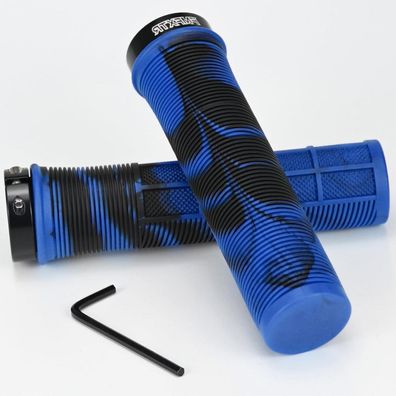 Kooogear Fahrradgriffe MTB MXB Blau - Ergonomische Gummi Griffe mit Aluminium