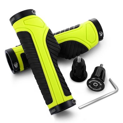 Zyxformis Ergonomische Fahrradgriffe Lenkergriffe MTB Gummi Lock-On Design Gelb