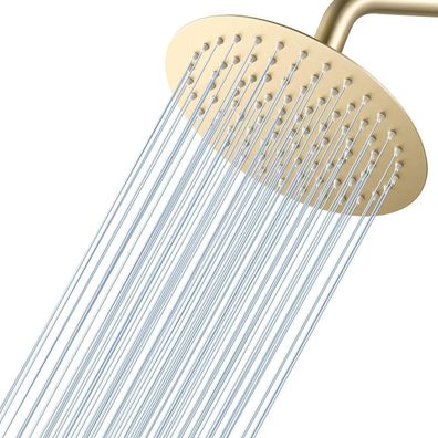 KINLIV 20CM Regendusche Duschkopf Gold, 8 Zoll Wasserfall Duschkopf, Ganzmetall