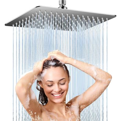 weiclianhp Regendusche Duschkopf 12 Zoll Quadrat (30x30cm) Edelstahl
