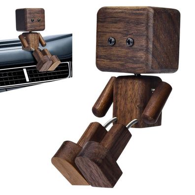 Pipihome Schüttelmann aus Holz, Wackelfigur Auto, Handgefertigter Holzmann mit