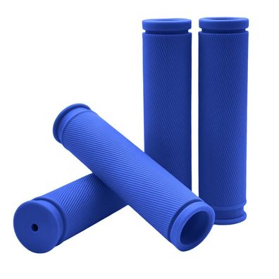 TIKBRO 2 Paar Fahrradgriffe aus Gummi, bequem und rutschfest für MTB, BMX, Blau