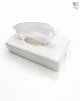 Kosmetiktuchspender FUTURA in Edelstahl & Weiß, Füllkapazität: 100 Blatt, für Wandmon