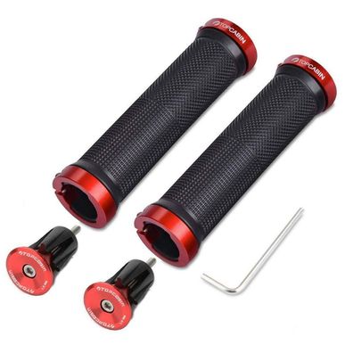 Topcabin Fahrrad Lenker Griffe 1 Paar mit Aluminium Lock-Endkappen