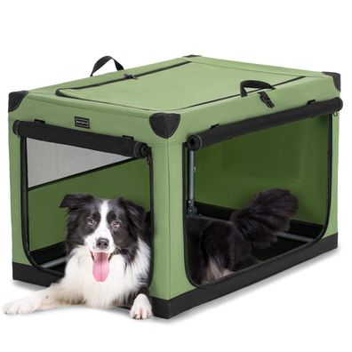 Petsfit Reise Hundebox für große Hunde, Grün, 90x60x59cm