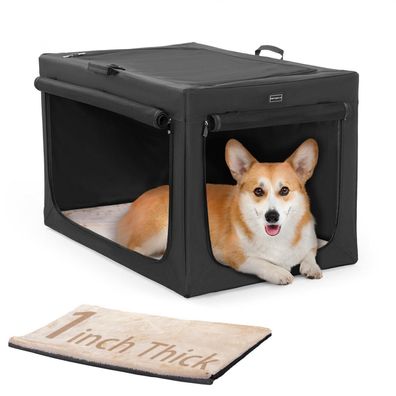 Petsfit faltbare Hundebox für mittlere Hunde, Zimmerkennel mit Netzfenstern und