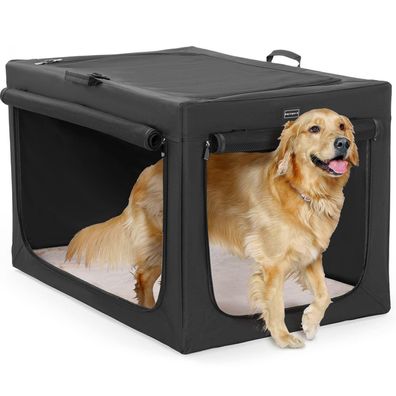 Petsfit Faltbare Hundebox für Zuhause & Auto, Transportbox mit Netzfenstern