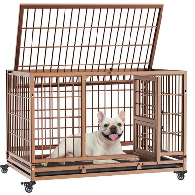 Gardner Pet Hundekäfig faltbar, 3 Türen, 82 x 52 x 56 cm, Transportkäfig für