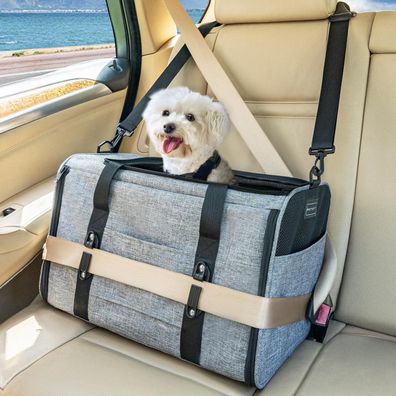 Petsfit Faltbare Transporttasche für Katzen & kleine Hunde, Grau L