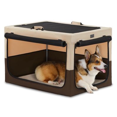 Petsfit Faltbare Hundebox für kleine bis mittlere Hunde, Transportbox für Auto