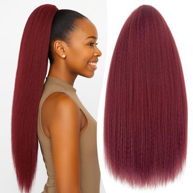 S-noilite Kordelzug Pferdeschwanz Kinky Yaki Gerade Haarverlängerung 60 CM