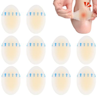 10 Stück Blasenpflaster Hydrokolloid Gel Pflaster Wasserdicht für Ferse, Zehen