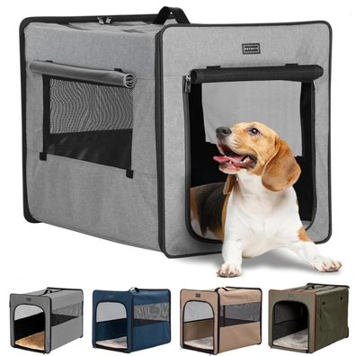 Petsfit faltbare Hundebox für mittlere Hunde, tragbar, mit 3 cm Plüschmatte
