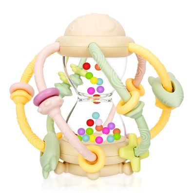 CLDY Greifball Baby-Spielzeug Sensorischer Beißring Rassel Montessori BPA-frei
