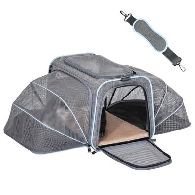 Petsfit Faltbare & erweiterbare Transporttasche für Katze und Hund, Grau, M