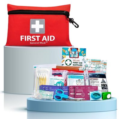 General Medi Erste Hilfe Set - 92-teiliges Premium Set für Haus, Auto, Reise