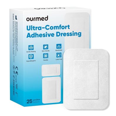 Ourmed Sterile Wundpflaster 8x10 cm, 25 Stück - Selbstklebend, atmungsaktiv