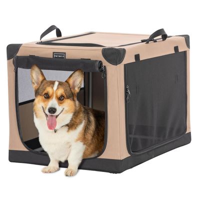 Petsfit faltbare Hundebox Khaki 76 cm L x 50 cm W x 49 cm H, verstellbarer