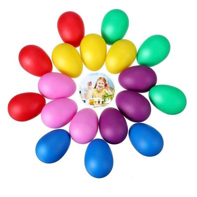 Norhogo 24er Set bunte Eier Maracas Rassel-Eier aus Kunststoff für Kinder und