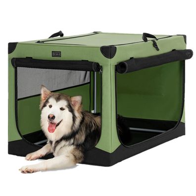 Petsfit faltbare Hundebox XL Grün - Verstellbarer Stoffbezug mit