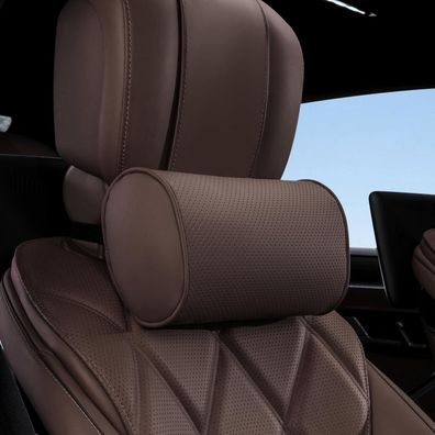 Ywooon Auto Nackenkissen Kopfstütze Kissen aus Leder, Universal für Auto