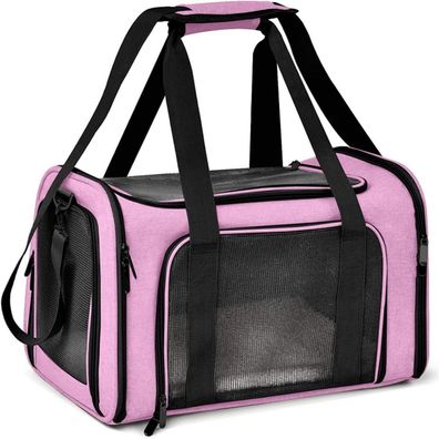 Toffcaea Transporttasche für Katze & Hund, faltbar, tragbar, Rosa, M