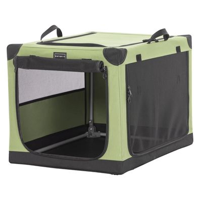 Petsfit faltbare Hundebox M, Stoff-Hundetransportbox für Auto und Zuhause, Grün