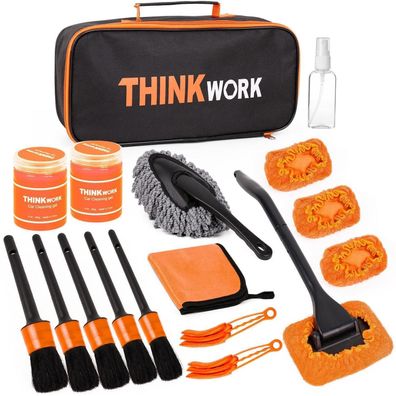 Thinkwork Auto Reinigungsset - 17-teiliges Staubentfernungsset für innen
