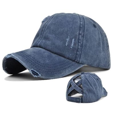 YAMEE Damen Baseballkappe mit Pferdeschwanz-Öffnung, Vintage Sport Cap