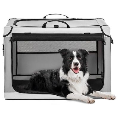 Petsfit Faltbare Hundebox für Zuhause & Auto, Transportbox für mittlere bis