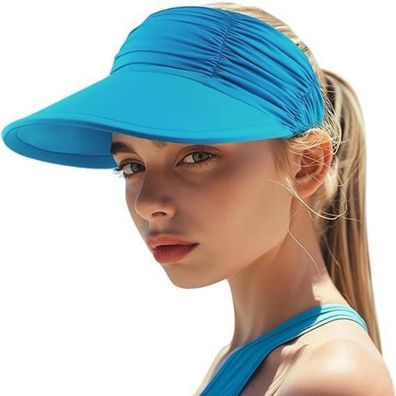 Damen Visor Sonnenhut mit Großer Krempe, UV-Schutz, Perfekt für Strand und Sport