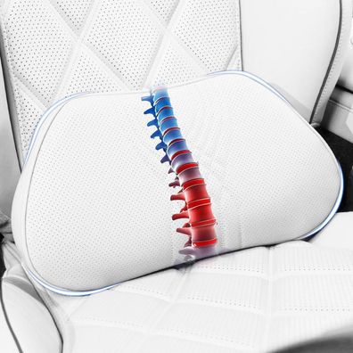 Dapucarin Lendenkissen in Lederoptik mit Memory Foam für Auto, Büro