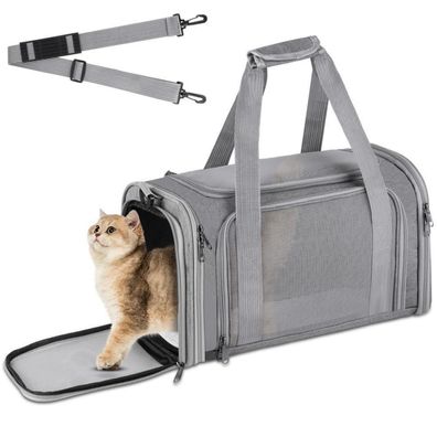 vsshe Faltbare Hundetransportbox für Auto und Flugzeug, atmungsaktive