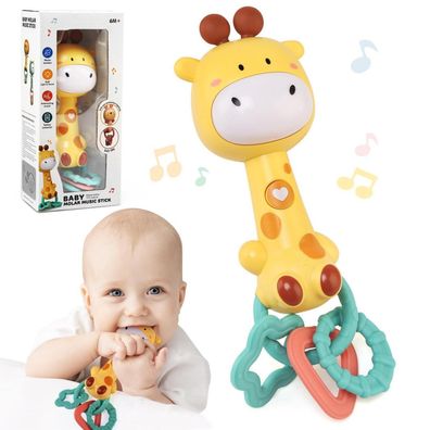 Ballery Baby Rassel mit Musik und Licht, Giraffenspielzeug für Babys 0-12