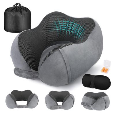 Cirorld Nackenkissen Flugzeug, Reisekissen aus Memory Foam, Verstellbar