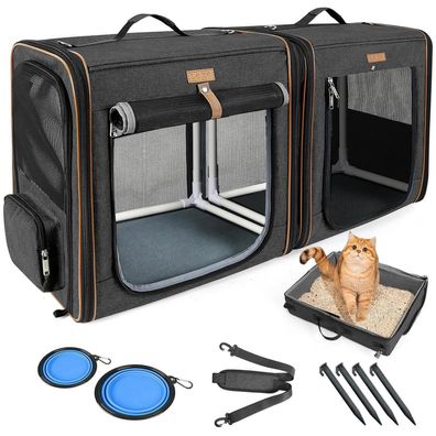 Lekeinchi 2-in-1 Hundebox Transportbox für Mittelgroße Haustiere, faltbar