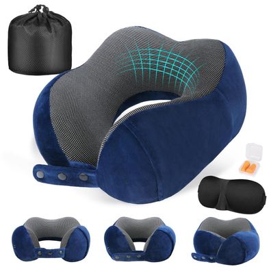 Cirorld Nackenkissen Flugzeug für Erwachsene, Memory Foam Reisekissen