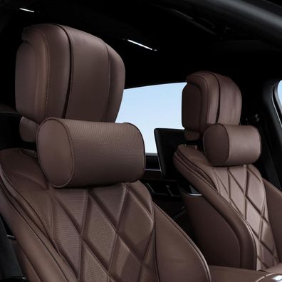 Ywooon Auto Nackenkissen Kopfstütze aus Leder, ergonomisch, verstellbar, für