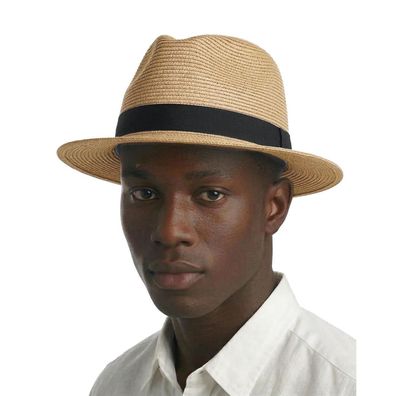 Zylioo Sonnenhut Strohhut für großen Kopf, Panama Stil, UV Schutz, Khaki S-L