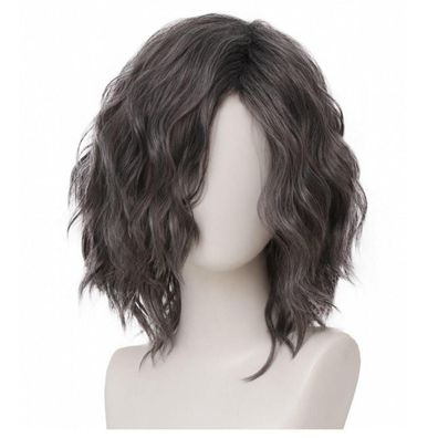 Herren Perücke Grau Kurz Seitenscheitel Anime Layered Synthetik Cosplay Kostüm