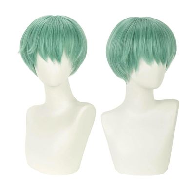 Yeeshedo Herren Perücke Unisex Anime Cosplay Wig, Kurz, Gerade, Minzgrün