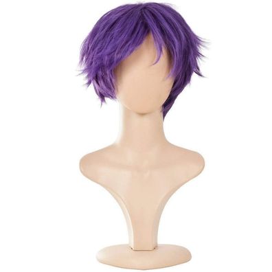Yeeshedo Unisex Cosplay Perücke, kurzer Bob, glatt, weiß mit dunkler Wurzel