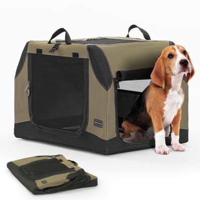Petsfit Faltbare Hundebox für Auto, Kofferraum & Rückbank, M green, mit