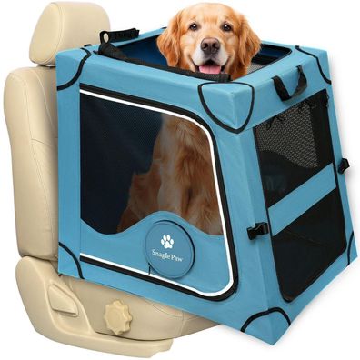 Snagle Paw Faltbare Hundetransportbox für die Autorückbank, stabil mit