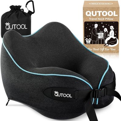 Qutool Nackenkissen Flugzeug Memory Foam Reisekissen mit verstellbaren Gurten