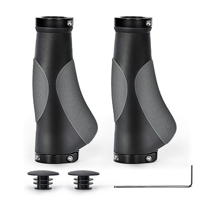 PRUNUS Ergonomische Fahrradgriffe mit Aluminium Doppel-Lock-On, 22mm